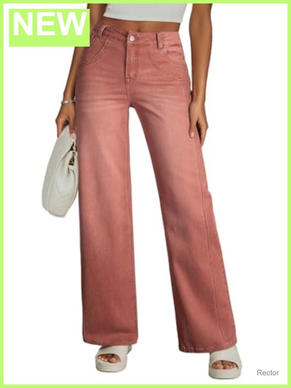 High Waisted Wide Leg Stretchy Jeans Straight Leg Denim Pants